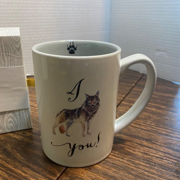 C.R. Gibson I WOOF YOU Dog Graphic16 Oz Porcelain Mug Keepsake Box NIB NEW Love - Picture 2 of 7